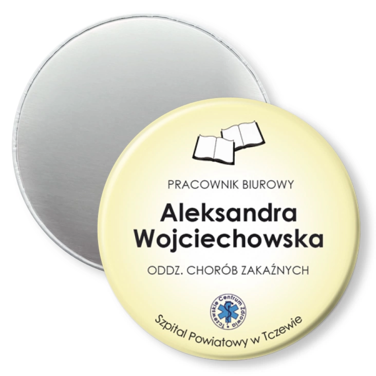 przypinka magnes Szpital Powiatowy w Tczewie - pracownik biurowy