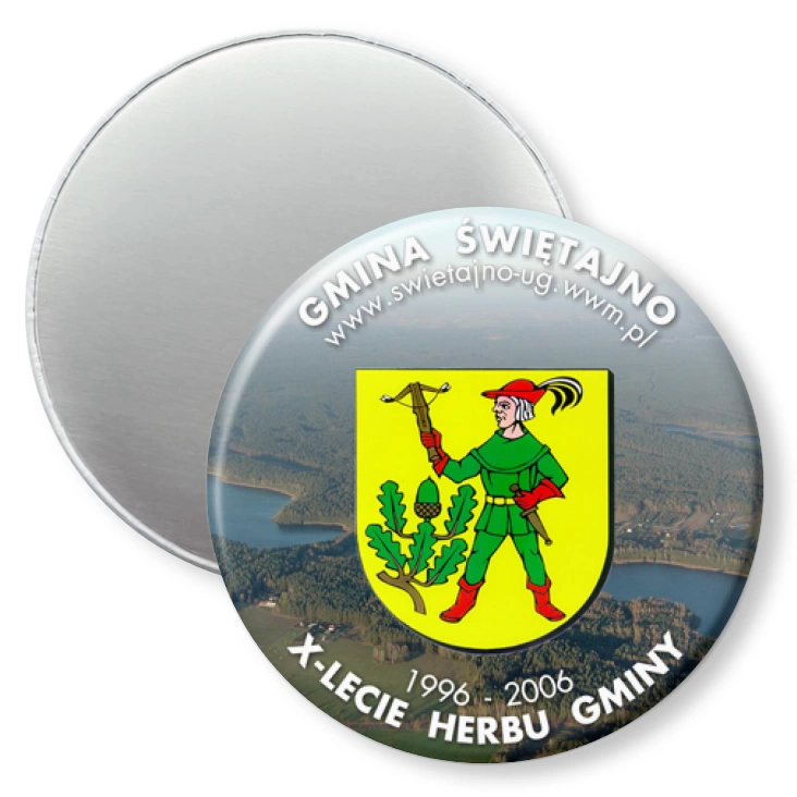 przypinka magnes X-lecie Herbu Gminy Świętajno