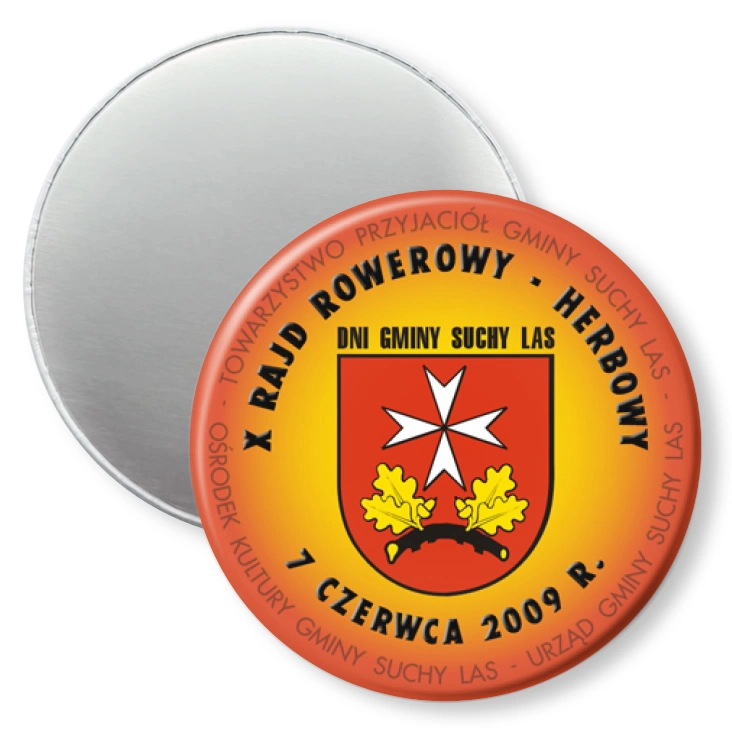 przypinka magnes X Rajd Rowerowy Herbowy - Suchy Las 2009