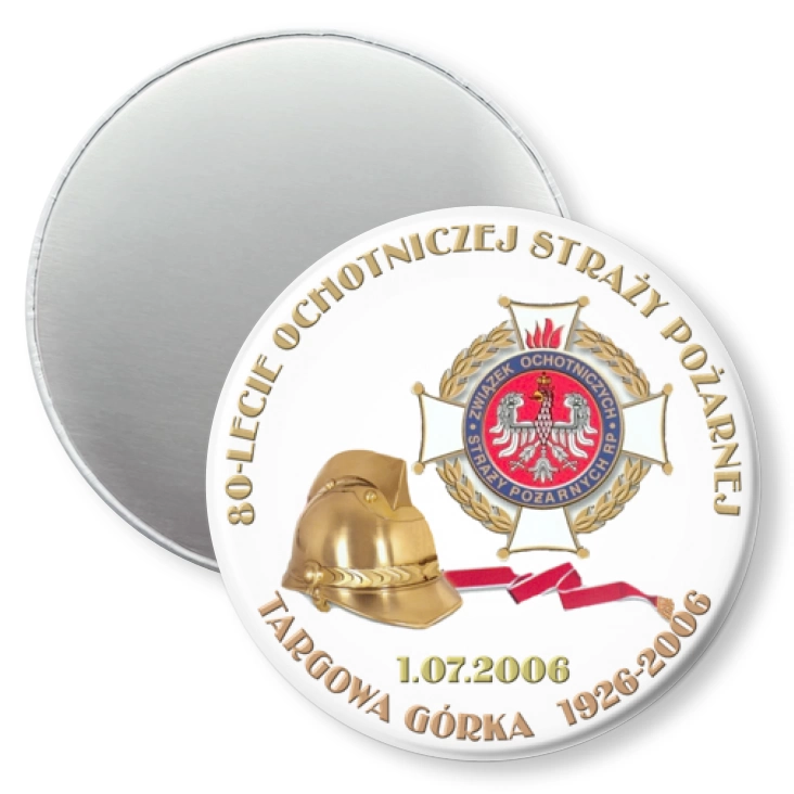 przypinka magnes 80-lecie Ochotniczej Straży Pożarnej