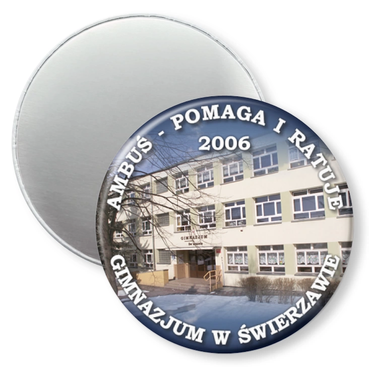 przypinka magnes Ambuś - pomaga i ratuje