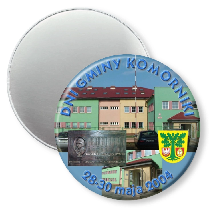 przypinka magnes Dni Gminy Komorniki 2004