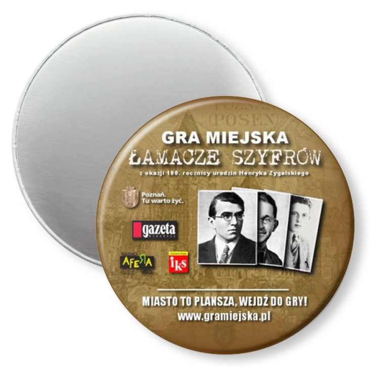 przypinka magnes Gra Miejska Łamacze Szyfrów