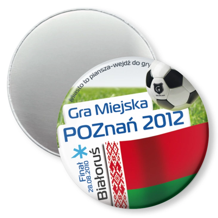 przypinka magnes Gra Miejska - Poznań 2012 - Białoruś