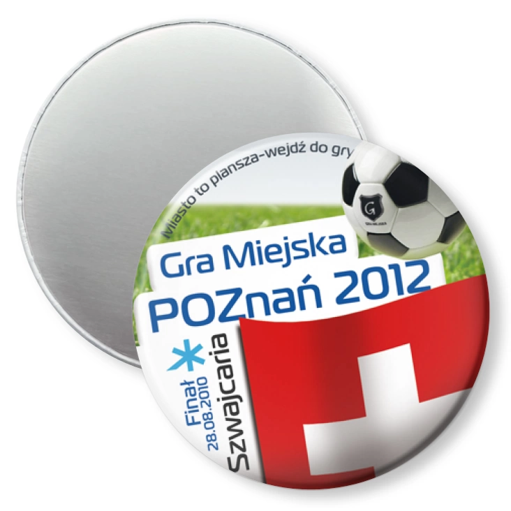 przypinka magnes Gra Miejska - Poznań 2012 - Szwajcaria
