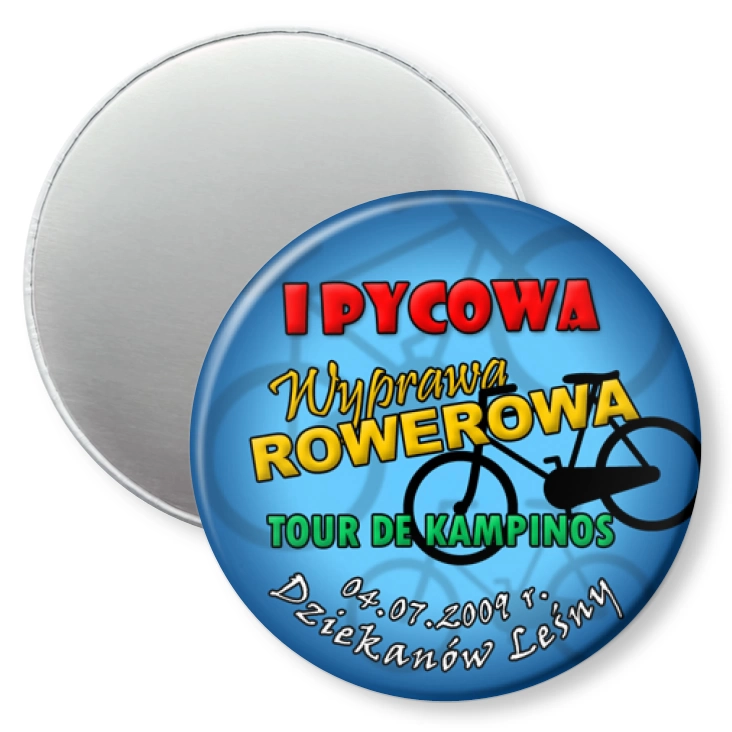 przypinka magnes I Pycowa Wyprawa Rowerowa