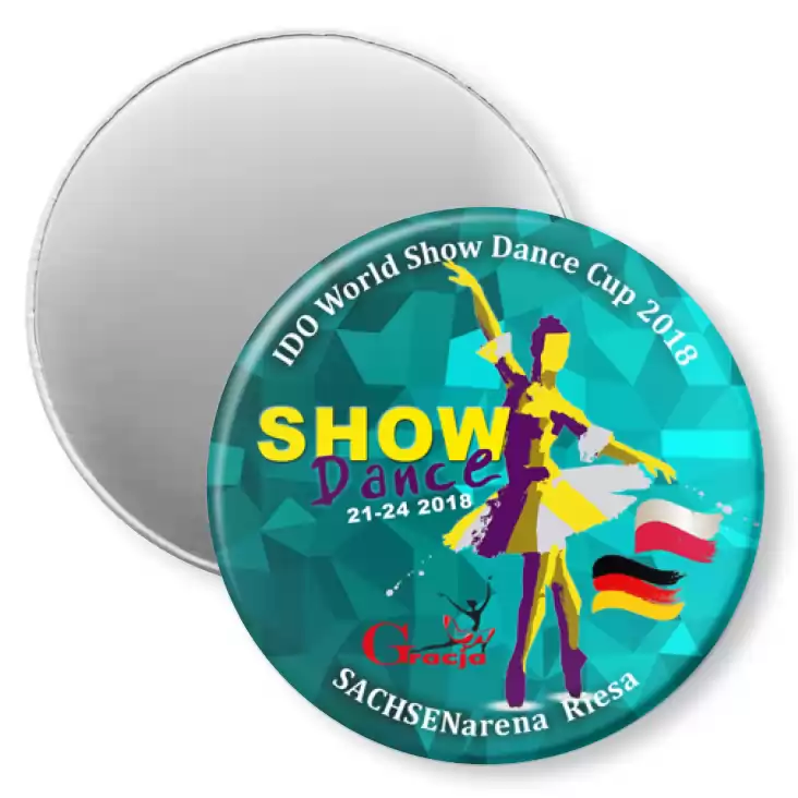 przypinka magnes Mistrzostwa Świata IDO World Show Dance