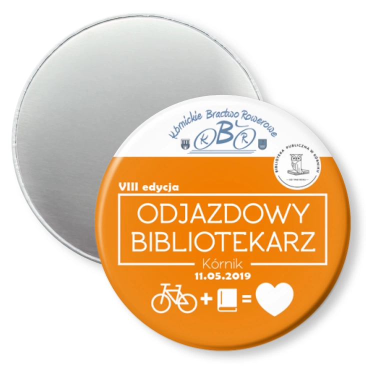 przypinka magnes Odjazdowy Bibliotekarz Kórnik 2019