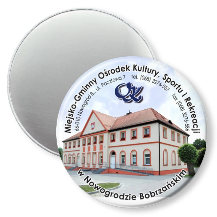 przypinka magnes Ośrodek Kultury w Nowogrodzie Bobrzańskim