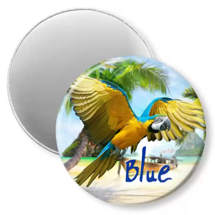 przypinka magnes Papugarnia Carmen - Blue