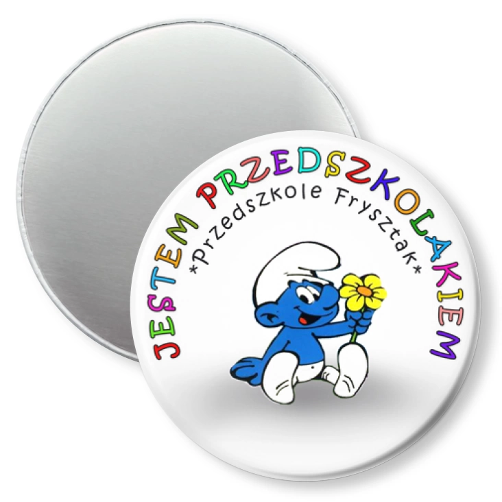 przypinka magnes Przedszkole Frysztak - smerfy