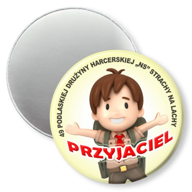 przypinka magnes Przyjaciel 49 Podlaskiej Drużyny Harcerskiej NS Strachy na Lachy