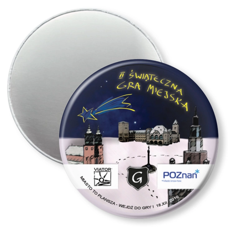 przypinka magnes Świąteczna Gra Miejska Poznań