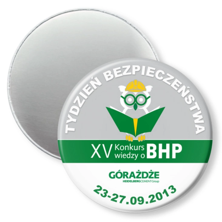 przypinka magnes XV Konkurs Wiedzy o BHP