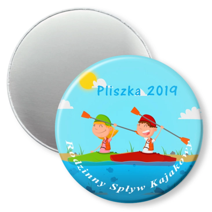przypinka magnes Rodzinny Spływ Kajakowy Pliszka 2019