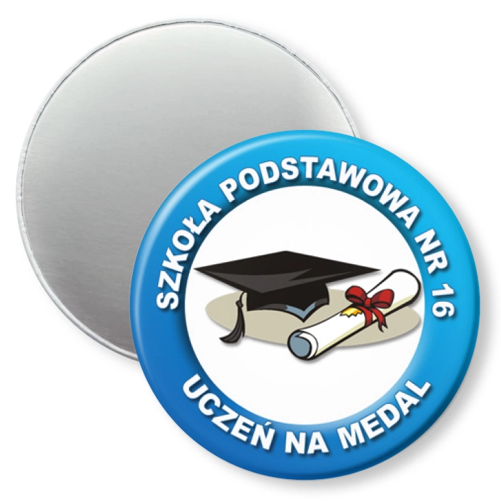 przypinka magnes SP nr 16 - uczeń na medal