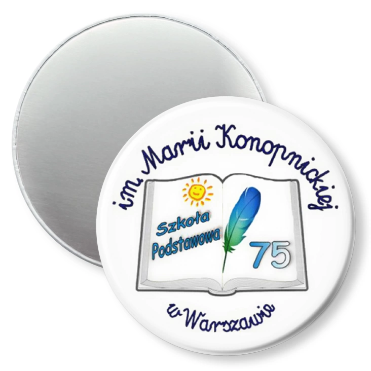 przypinka magnes Szkoła Podstawowa nr 75 w Warszawie