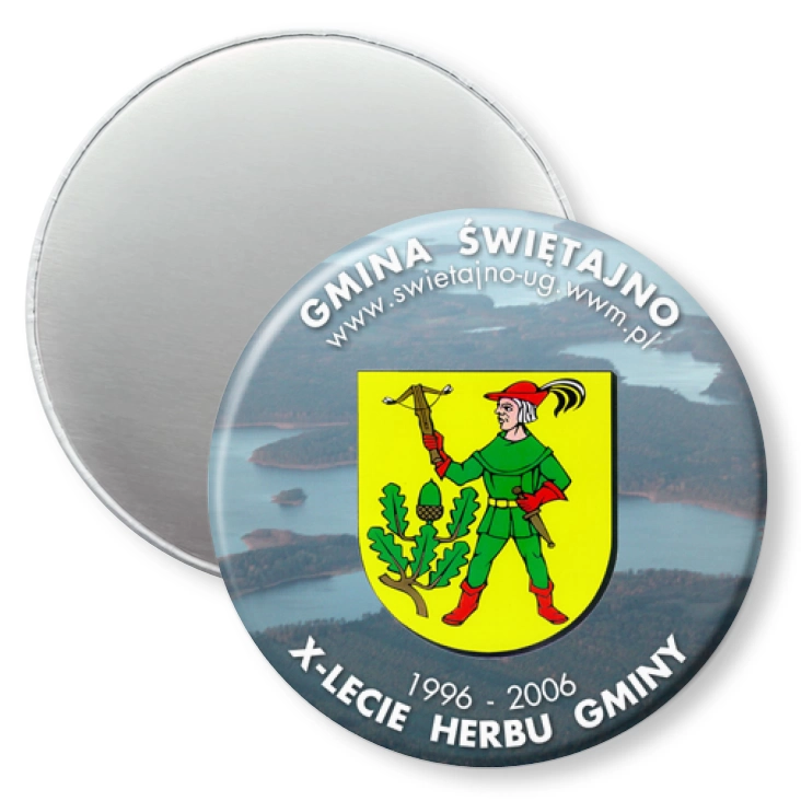 przypinka magnes X-lecie Herbu Gminy Świętajno
