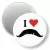 Przypinka magnes I love moustache