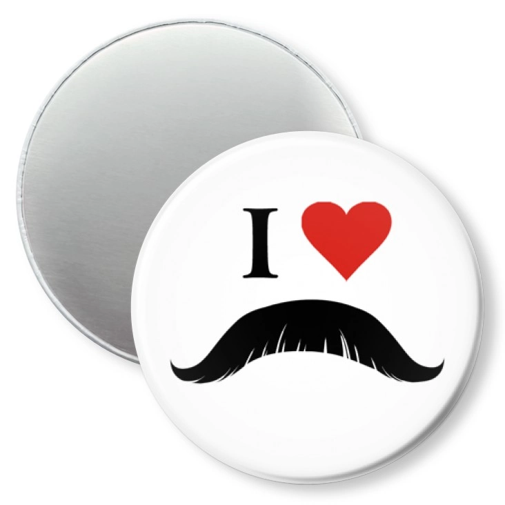 przypinka magnes I love moustache