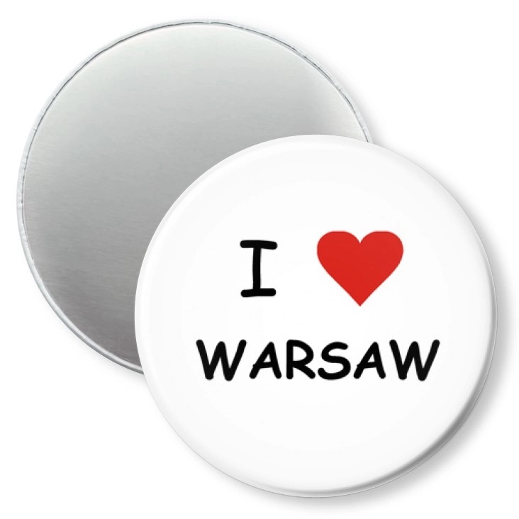 przypinka magnes I love Warszawa