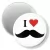 Przypinka magnes I love moustache