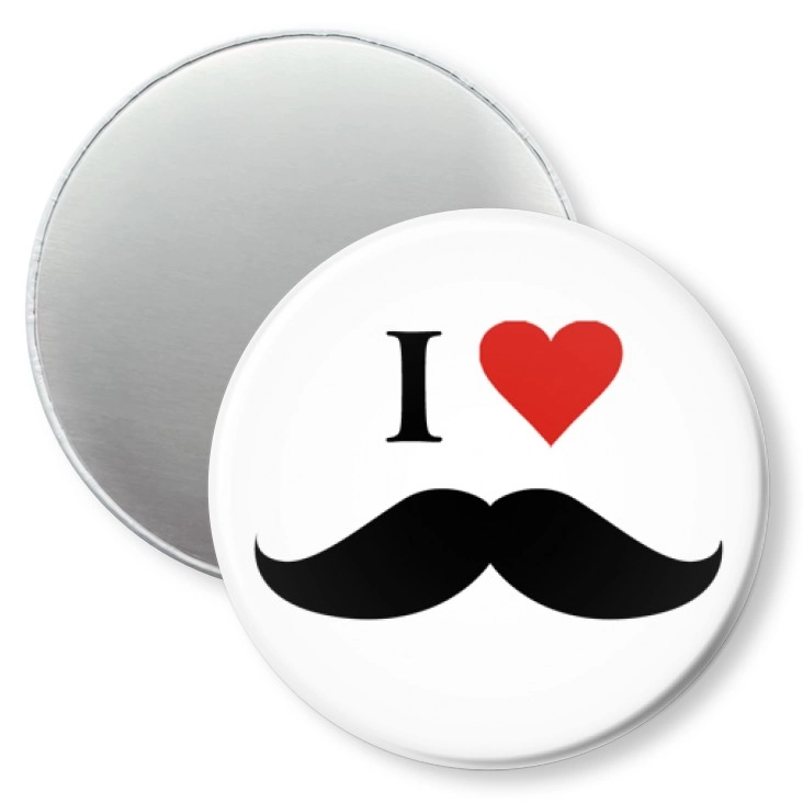 przypinka magnes I love moustache