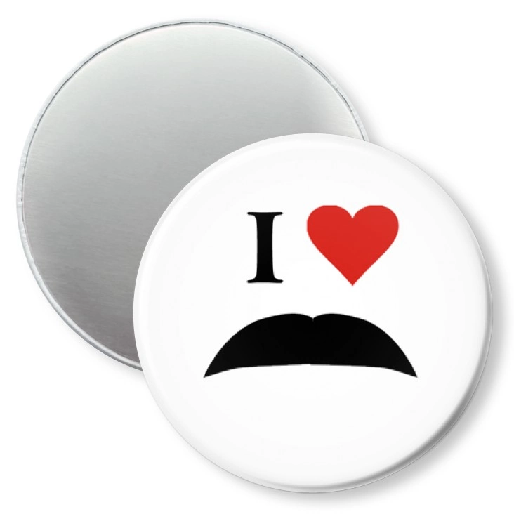 przypinka magnes I love moustache