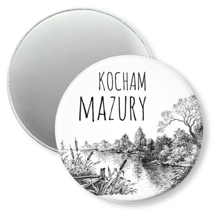 przypinka magnes Kocham Mazury