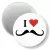 Przypinka magnes I love moustache