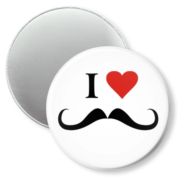 przypinka magnes I love moustache