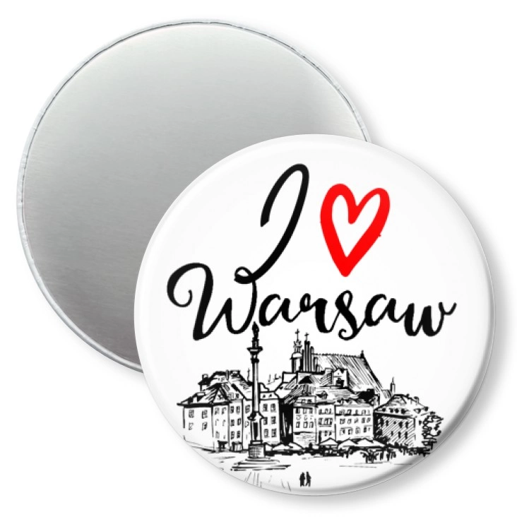 przypinka magnes I love Warsaw