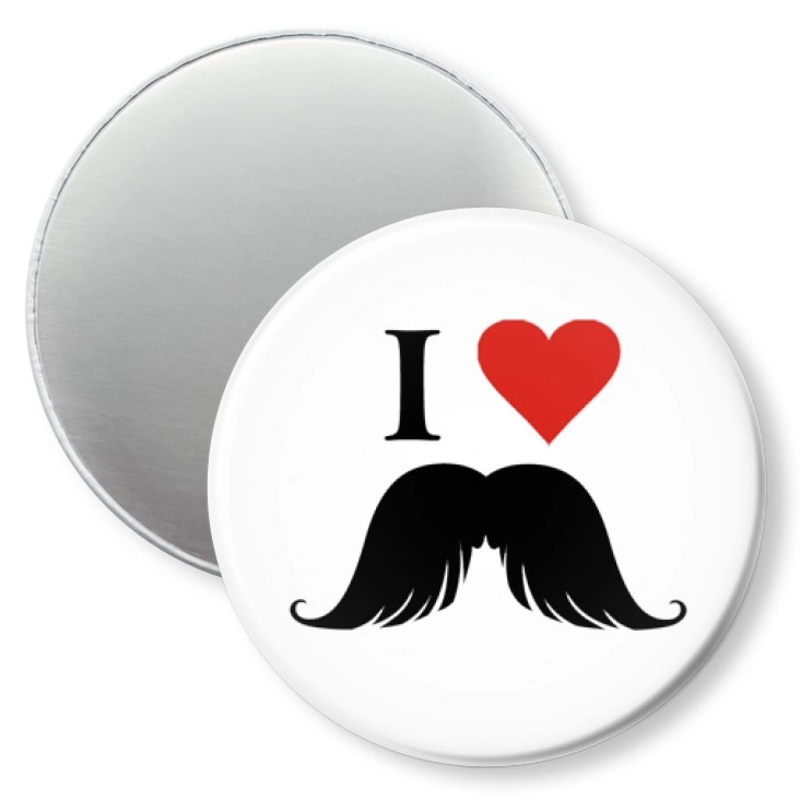 przypinka magnes I love moustache