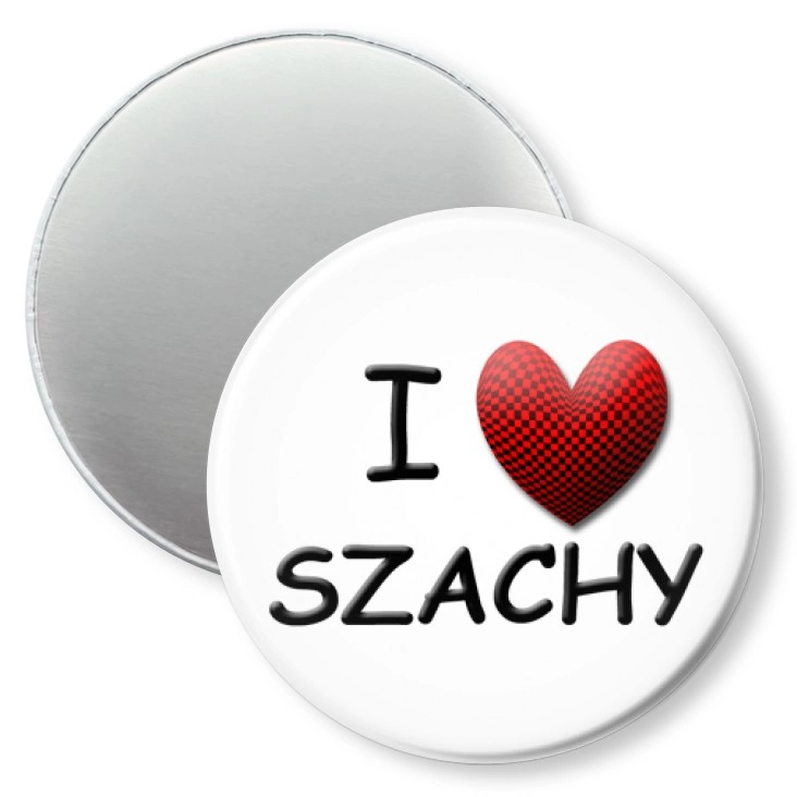 przypinka magnes I love szachy