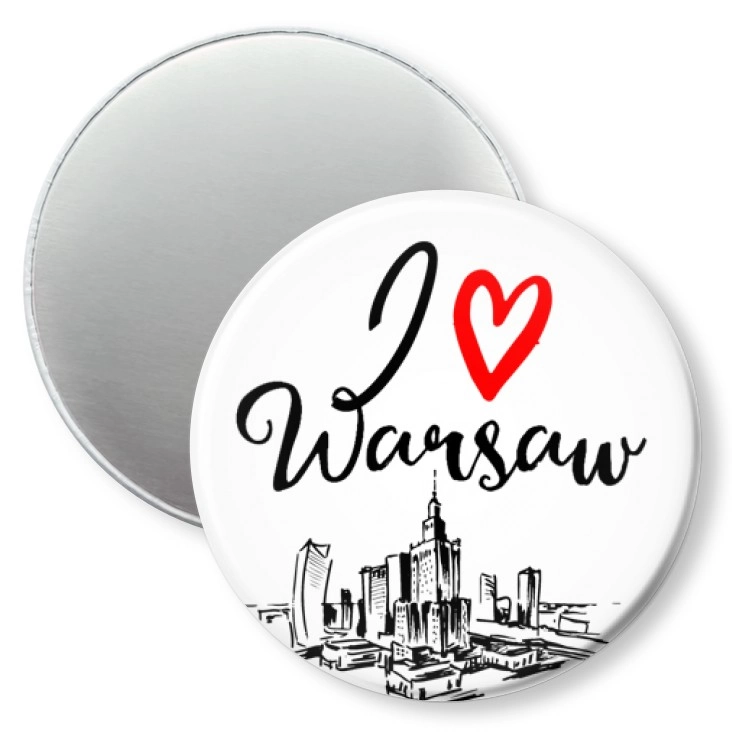 przypinka magnes I love Warsaw