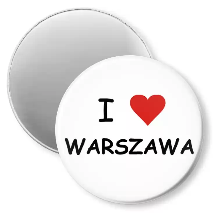 przypinka magnes I love Warszawa