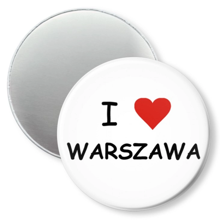 przypinka magnes I love Warszawa