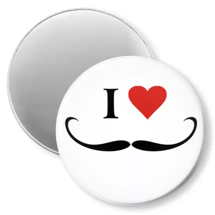 przypinka magnes I love moustache