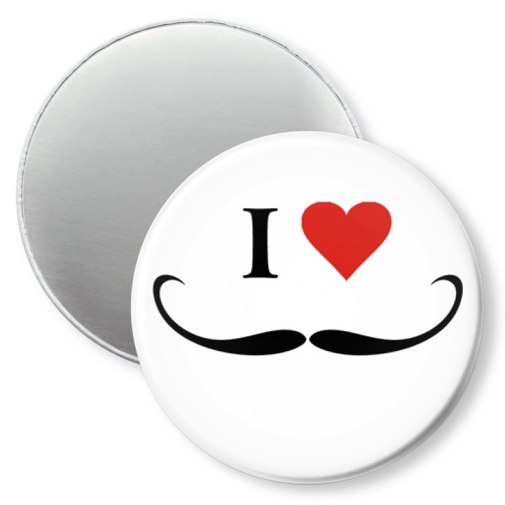 przypinka magnes I love moustache