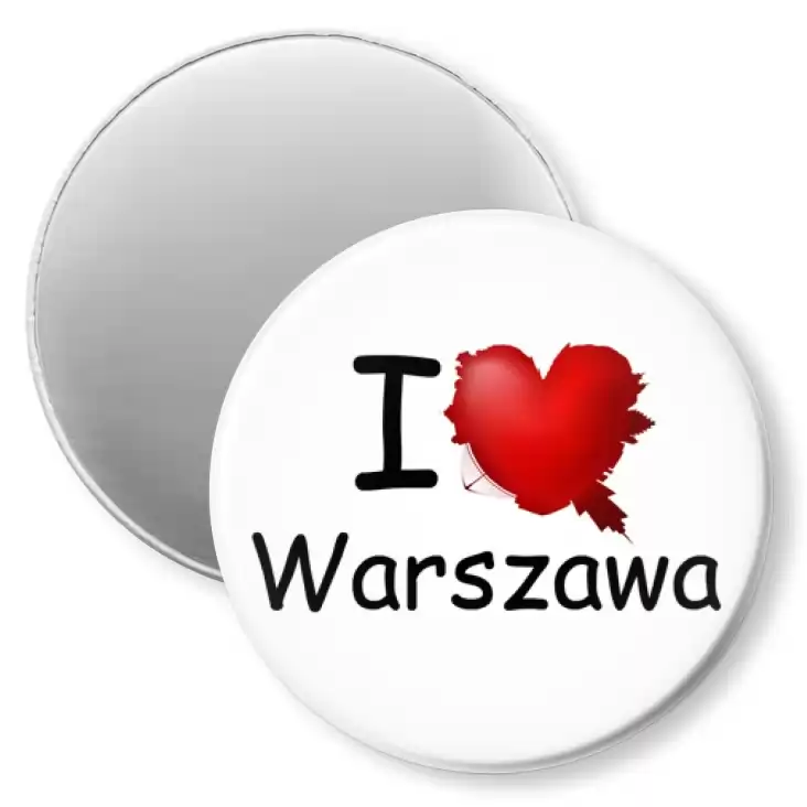 przypinka magnes I love Warszawa