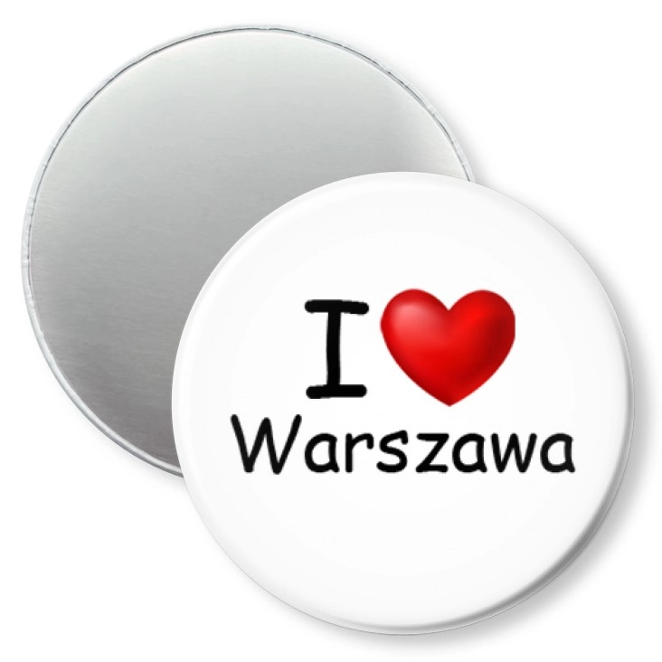 przypinka magnes I love Warszawa