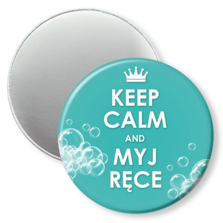 przypinka magnes Keep calm and myj ręce