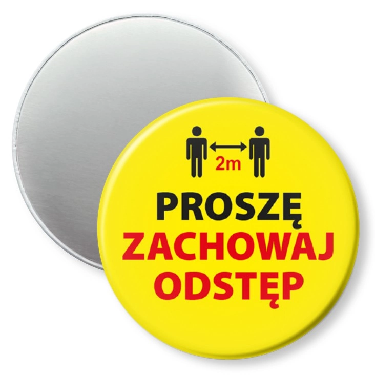 przypinka magnes Zachowaj odstęp