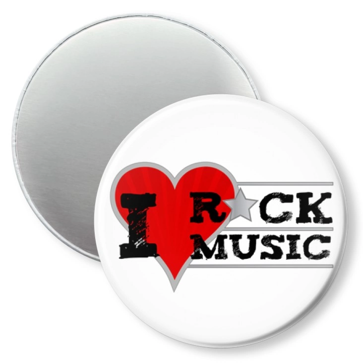 przypinka magnes I love Rock Music