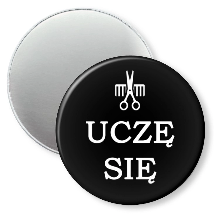 przypinka magnes Uczę się - Fryzjer