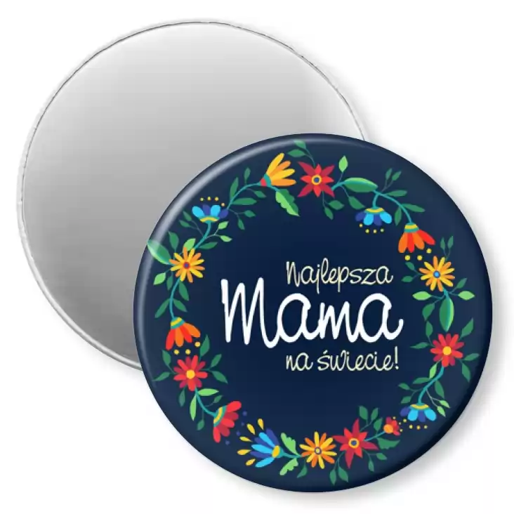 przypinka magnes Dzień Matki Najlepsza mama na świecie Folk