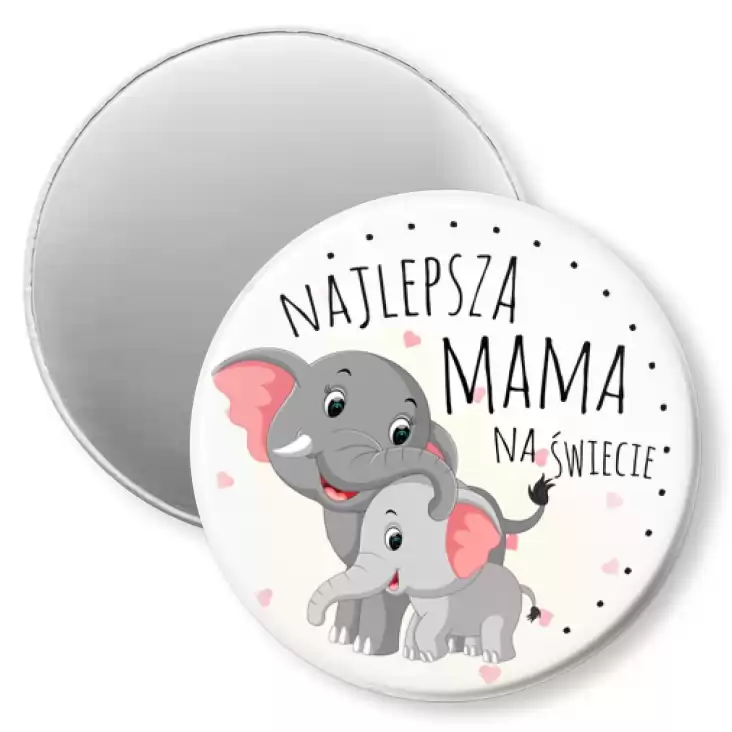 przypinka magnes Dzień Matki Najlepsza mama na świecie Słoniki