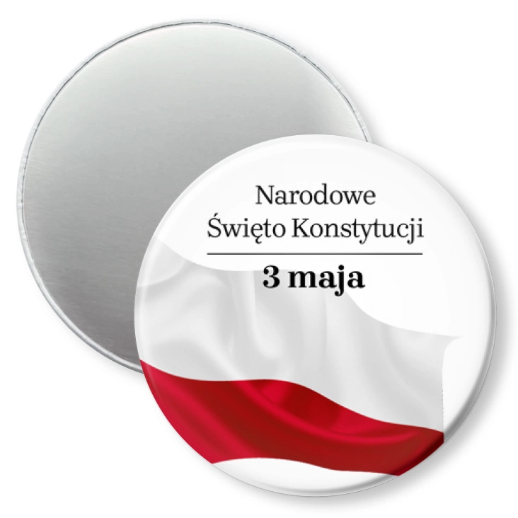 przypinka magnes Narodowe Święto Konstytucji 3 maja powiewająca flaga