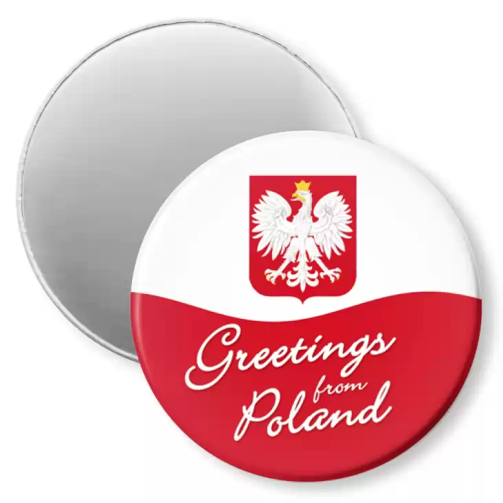przypinka magnes Greetings from Poland