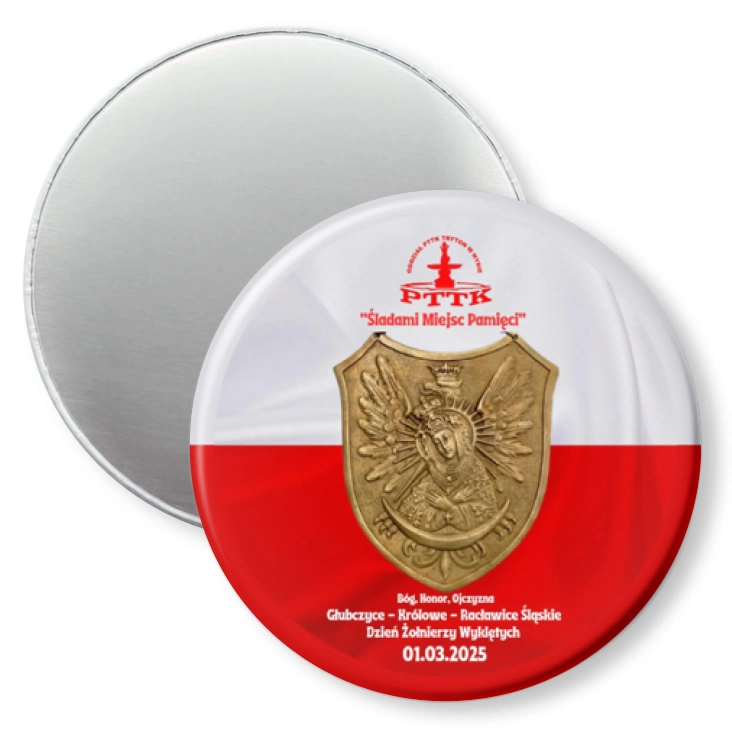 przypinka magnes PTTK Nysa Śladami Miejsc Pamięci